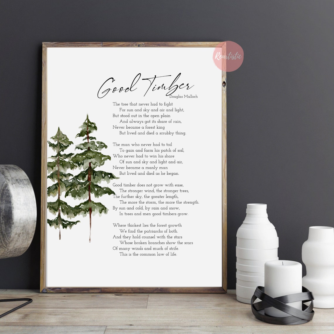 Good Timber Poem LDS Gift Thomas S Monson Mormon Quote Etsy