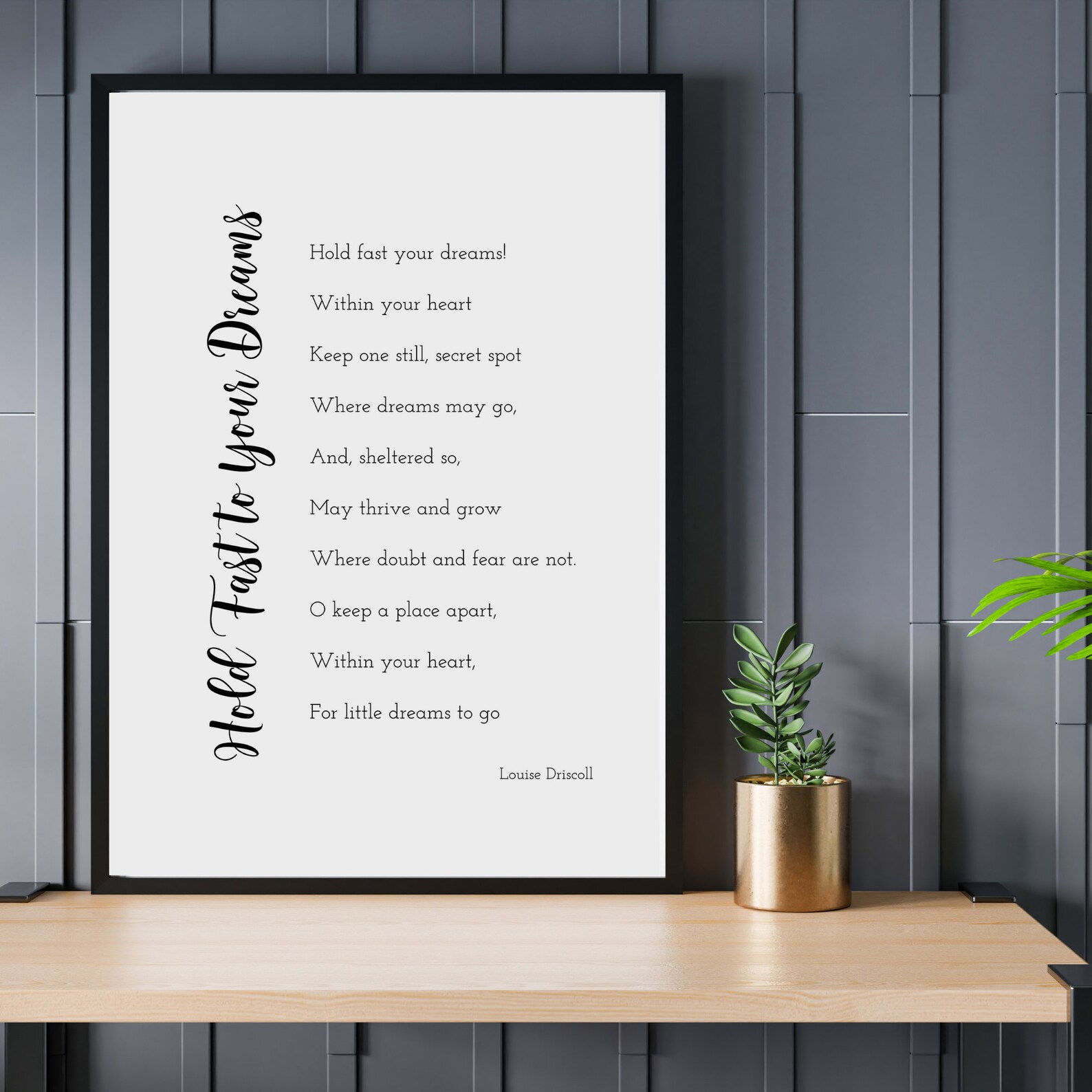 Hold Fast to Your Dreams Poem by Louise Driscoll Poem print Etsy