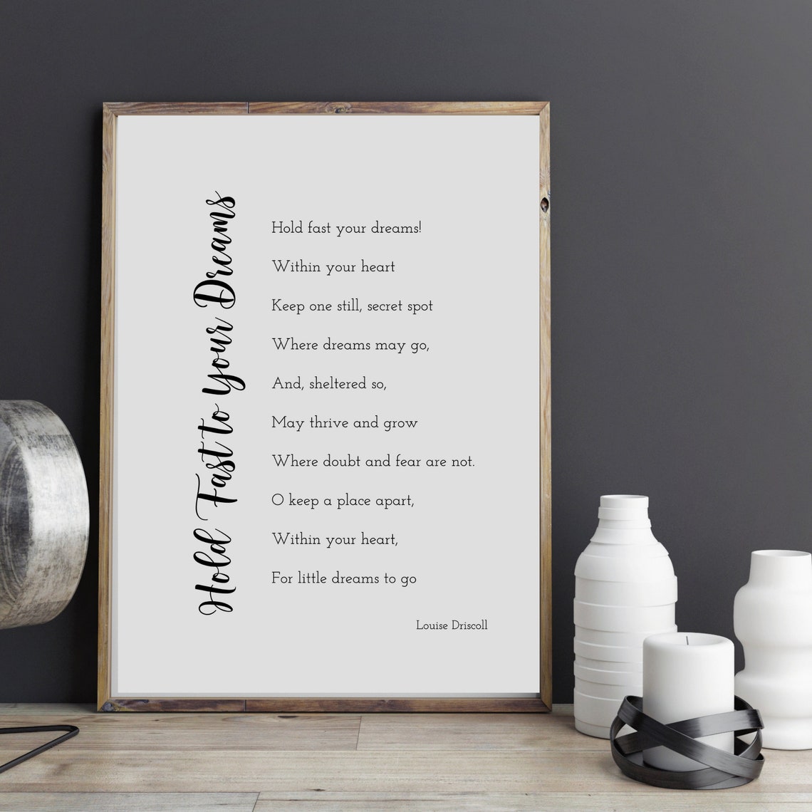 Hold Fast to Your Dreams Poem by Louise Driscoll Poem print Etsy