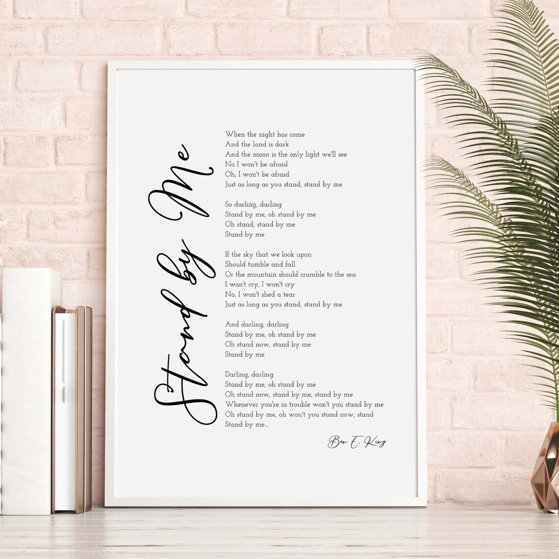 Stand by me Ben E. King Song Poster Lyrics Wall Art Custom Etsy