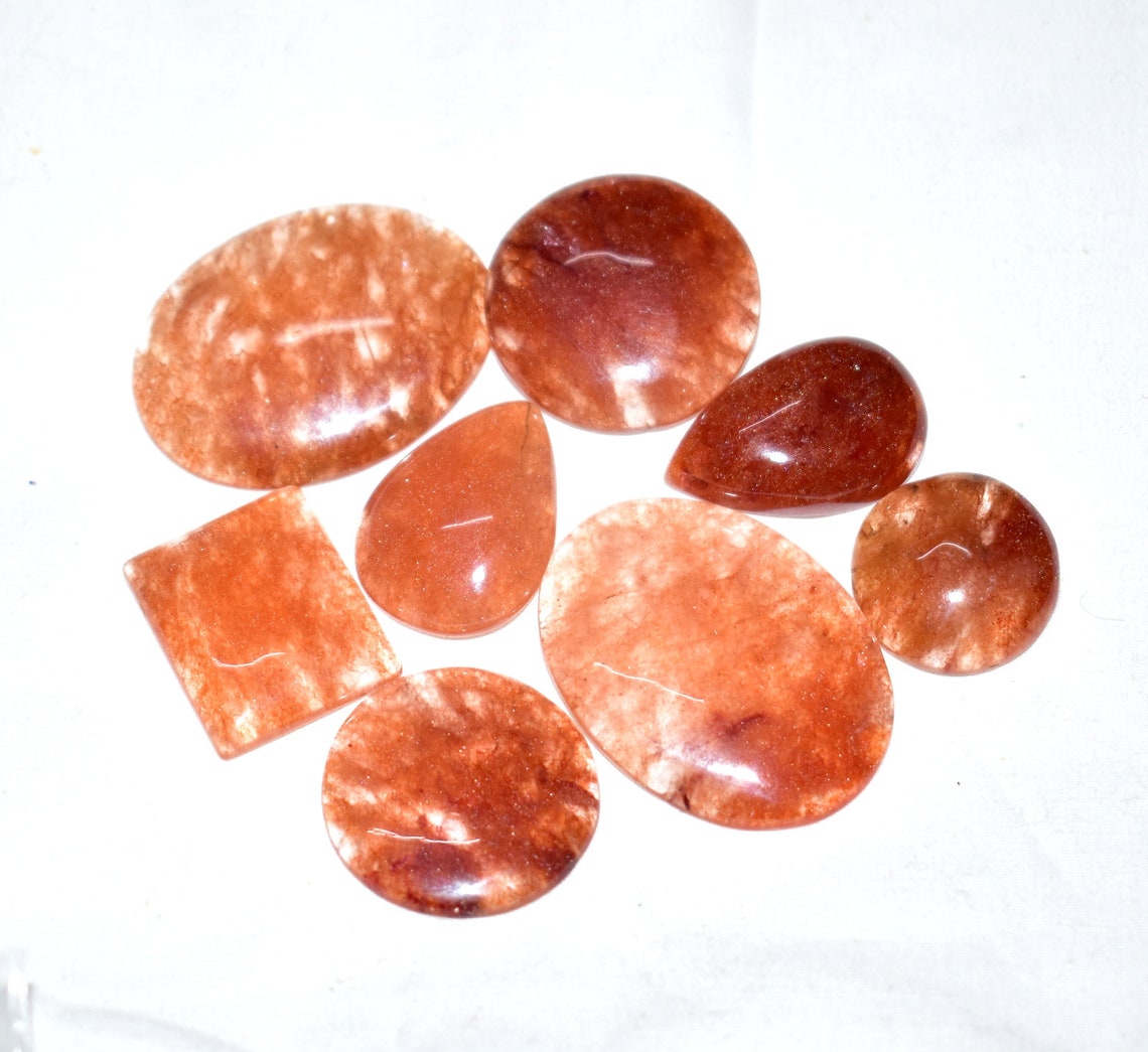 NATURAL ORANGE QUARTZ Cabochon Gemstone Etsy UK