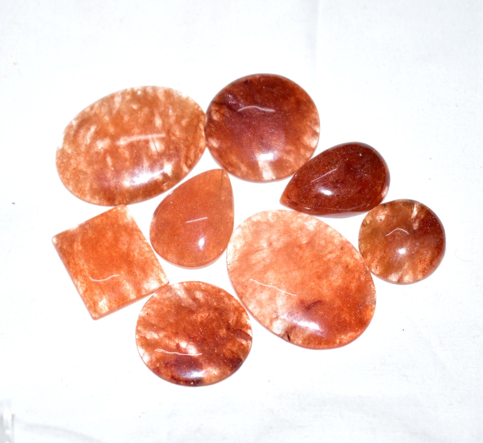 NATURAL ORANGE QUARTZ Cabochon Gemstone Etsy UK