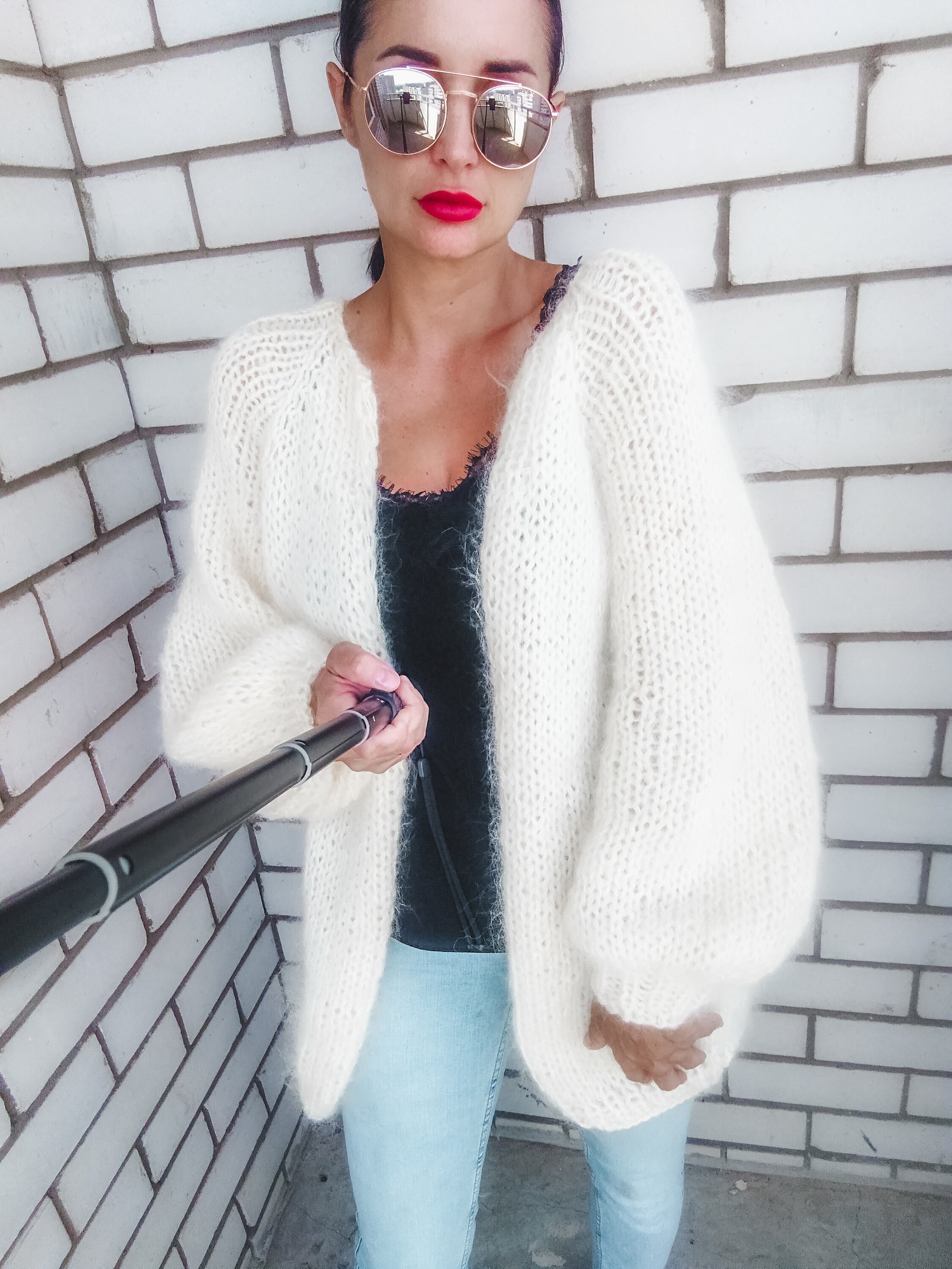 Cropped cardigan fluffy cardigan mohair chunky cardigan hand Etsy