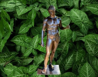 Large bronze sculpture Greek mythology warrior on bronze plate 30 kg - 110cm
