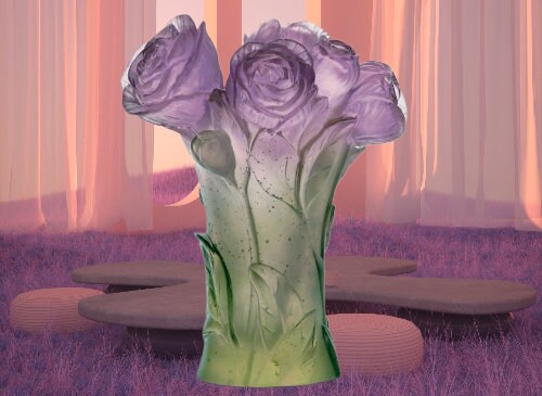 ☆共箱・未使用保管品☆ Daum ドームクリスタル クリスタルガラス 花瓶