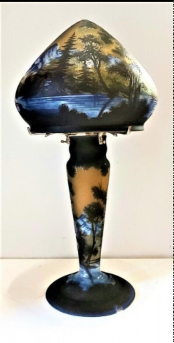 Lampe Verre de Style Galle/Lamp Glass After Galle