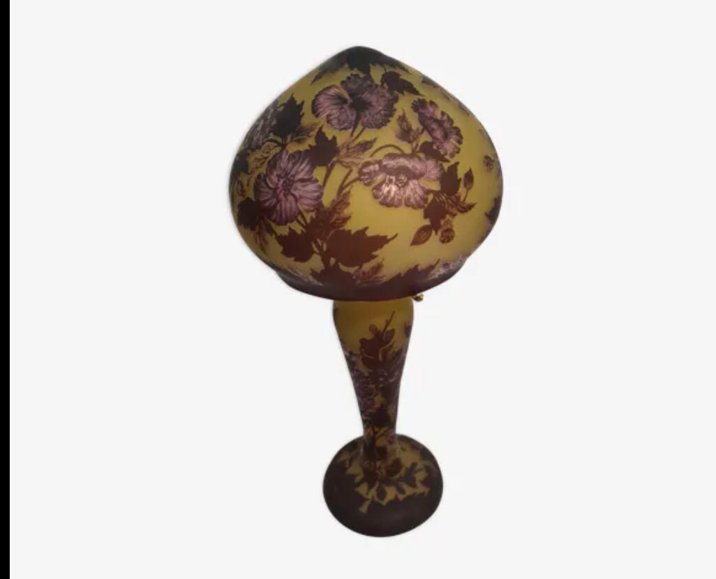 Lampe Verre de Style Galle/Big Lamp Glass Tip Galle