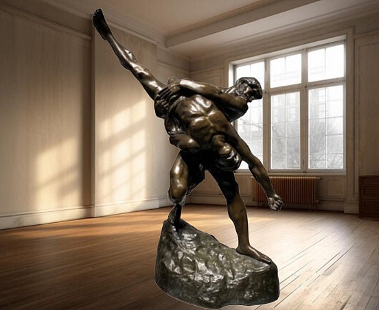 Large Bronze 19th Century, Jef Lambeaux (1852-1908), the Wrestlers