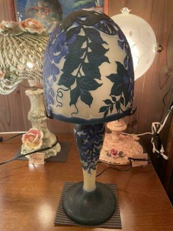 Lampe Verre de Style Galle/Lamp Glass Tip Galle