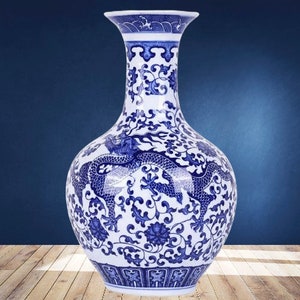 Chinese Porcelain Vase - Handmade Blue and White Ceramic Vase