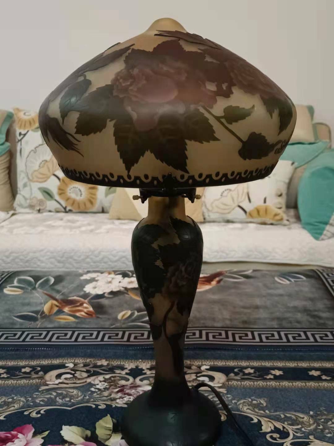 Lampe Verre de Style Galle/Lamp Glass After Galle