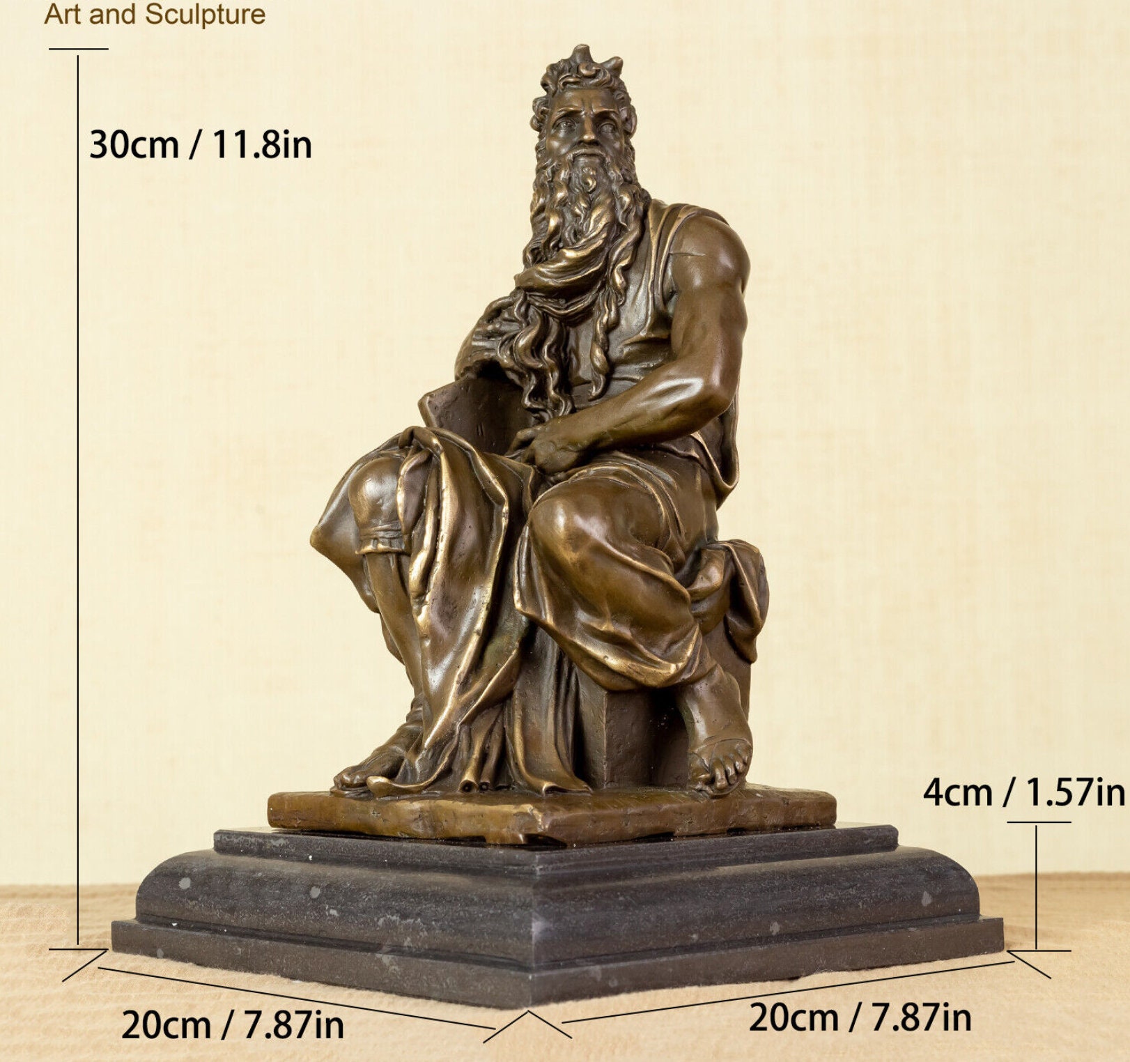 Greek Bronze Sculpture Moses Cast Bronze Statue of Moses Collection Art ...