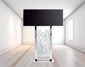 lampe poseidon cristal Lalique / poseidon lamp cristal lalique