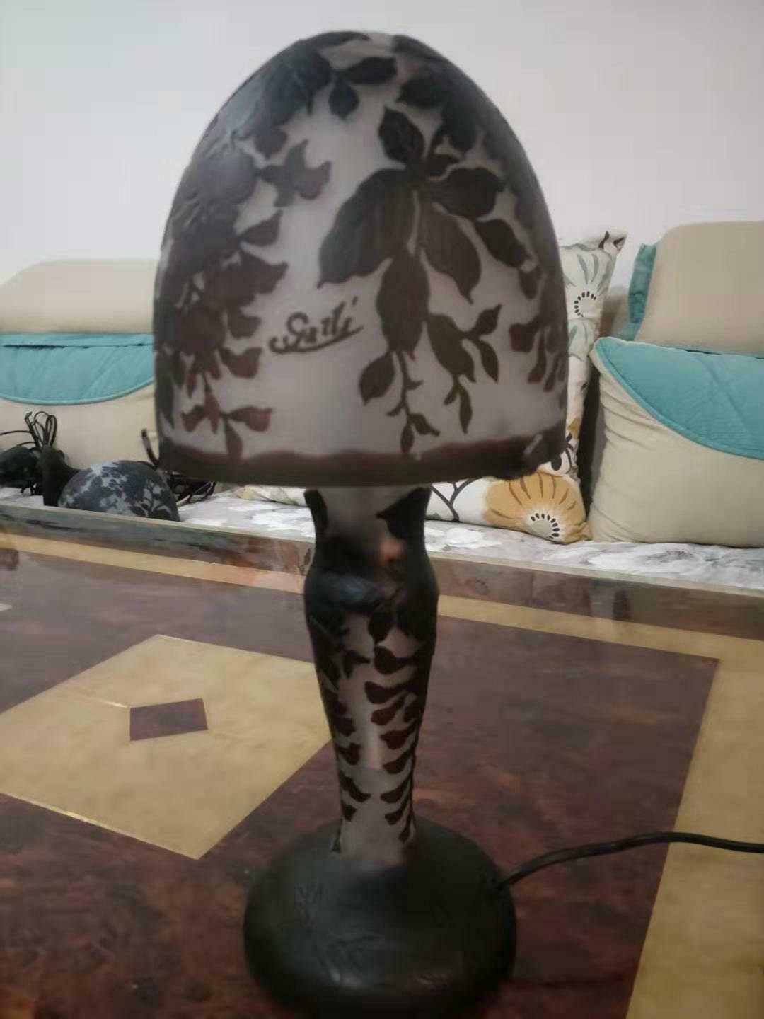 Lampe Verre de Style Galle/Lamp Glass After Galle