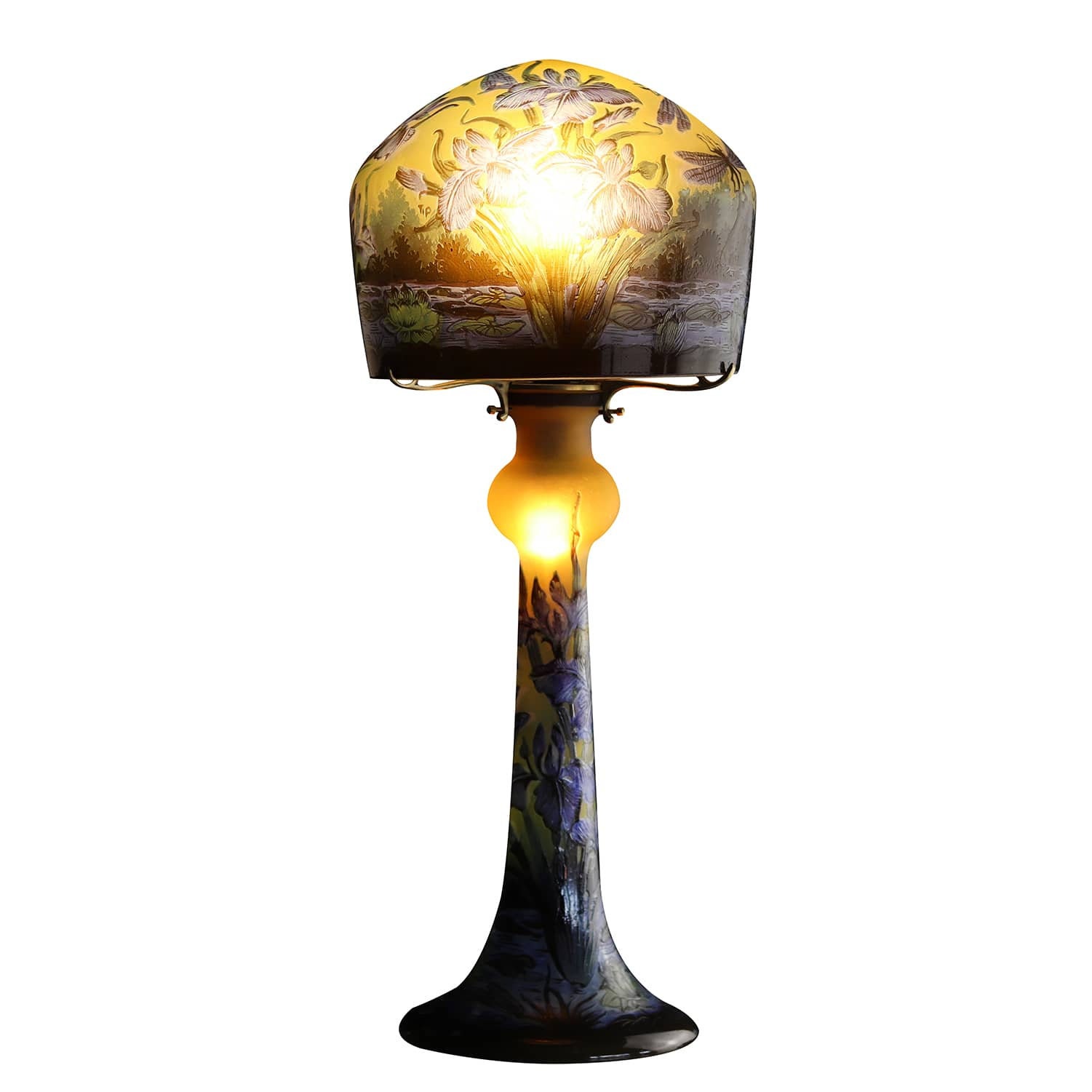 Lampe Verre de Style Galle/Lamp Glass After Galle