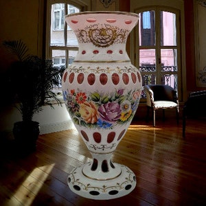 Moser crystal factory, Boho crystal vase, circa 1900