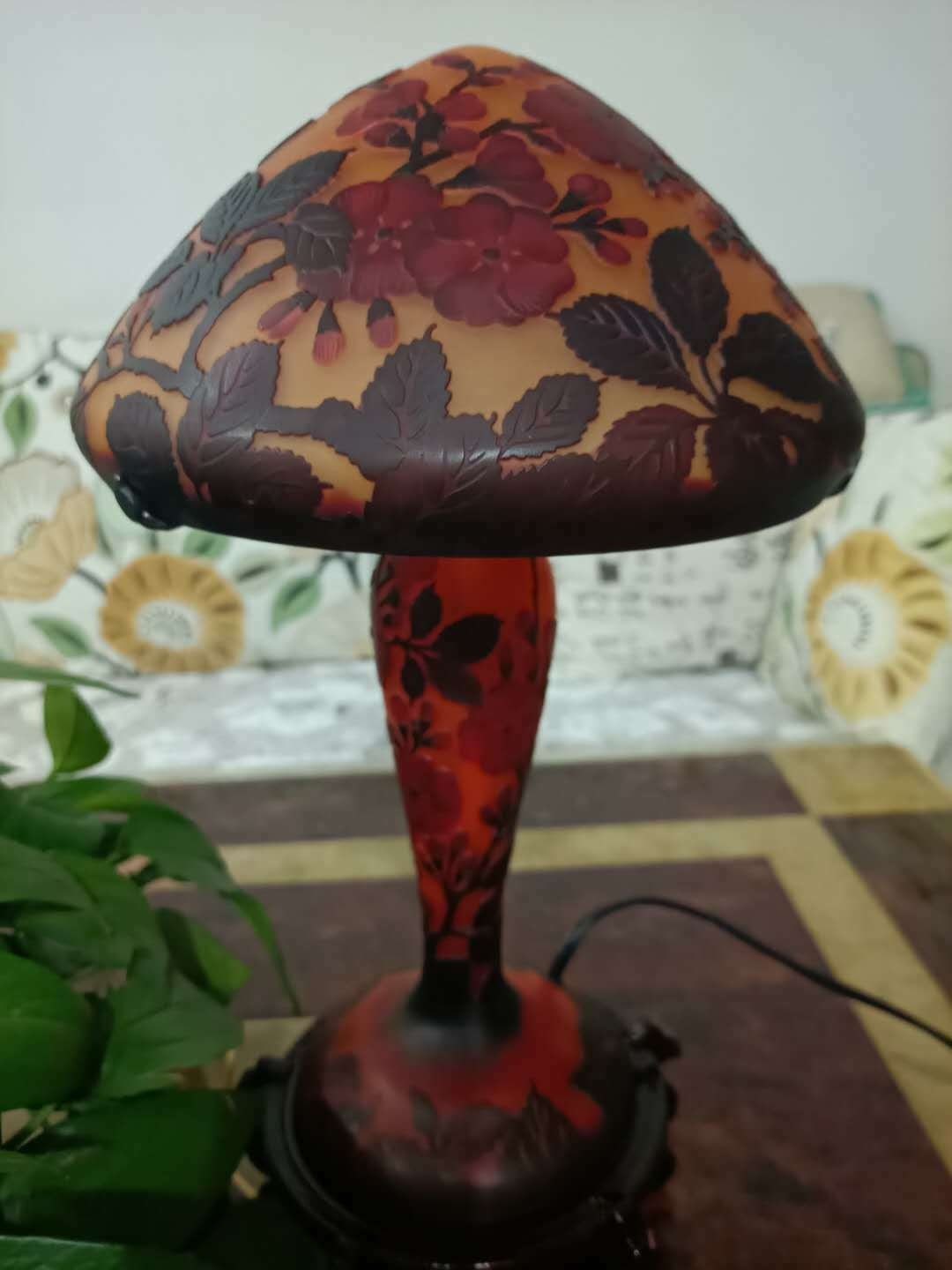 Lampe Verre de Style Galle/Lamp Glass After Galle