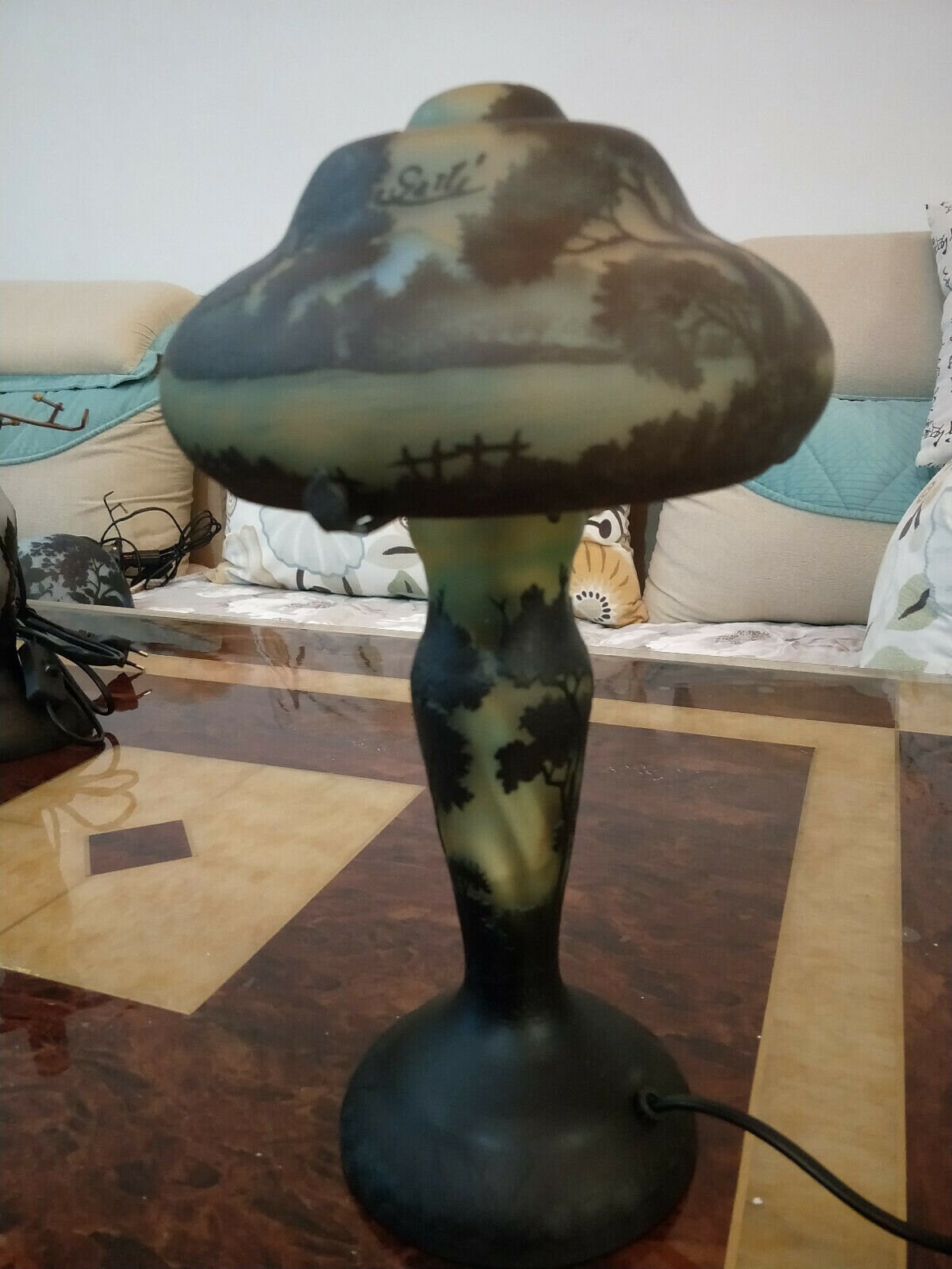 Lampe Verre de Style Galle/Lamp Glass After Galle