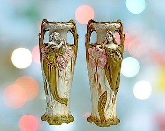 Royal Dos grandes jarrones Art Nouveau 1900