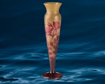 Emile Gallé (1846-1904), vase with anemones in multilayer glass, 19th century