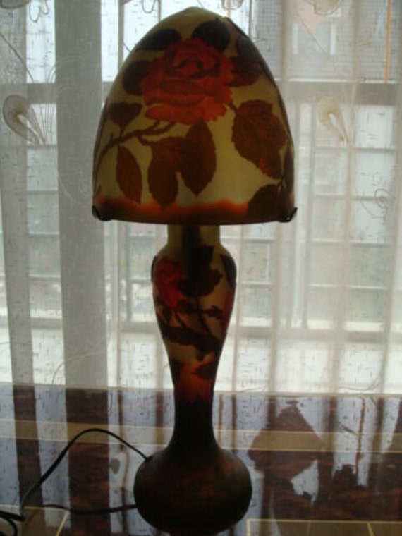 Lampe Verre de Style Galle/Lamp Glass After Galle