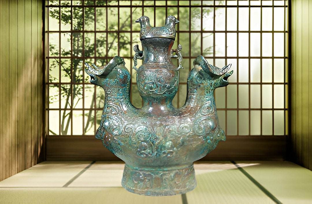 中国古代殷州王朝アイテム青銅羊ワインボトルつるポット zun - Etsy 日本