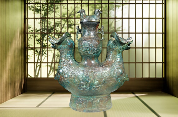中国古代殷州王朝アイテム青銅羊ワインボトルつるポット zun - Etsy 日本