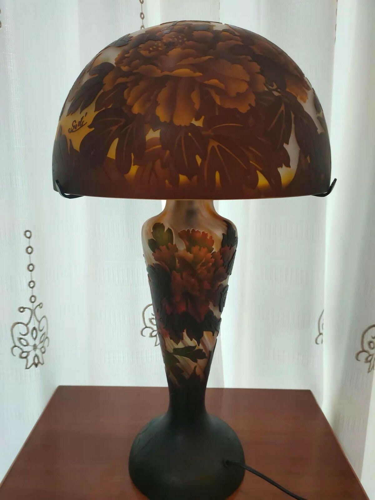 Lampe Verre de Style Galle/Lamp Glass After Galle