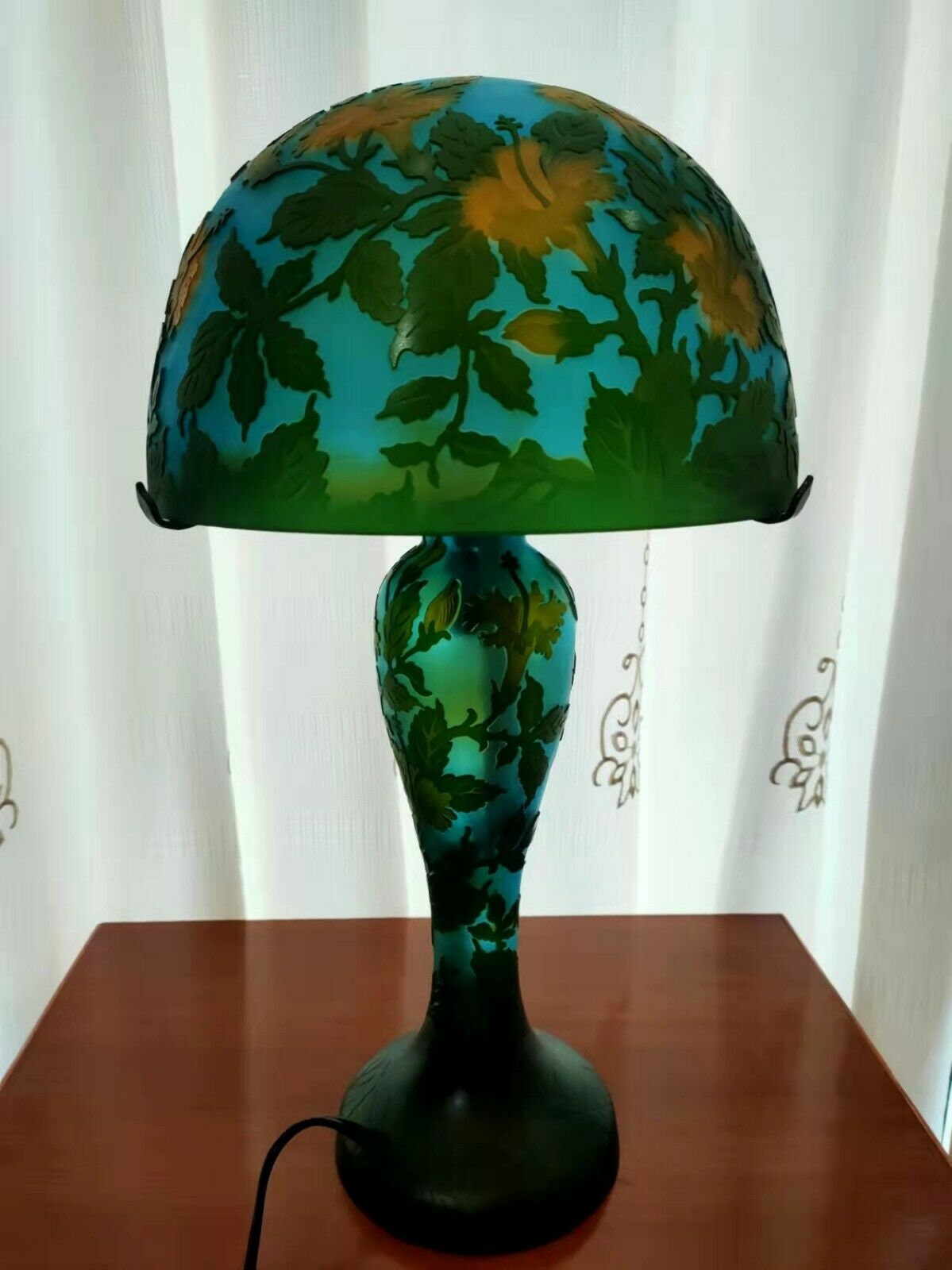 Lampe Verre de Style Galle/Lamp Glass After Galle
