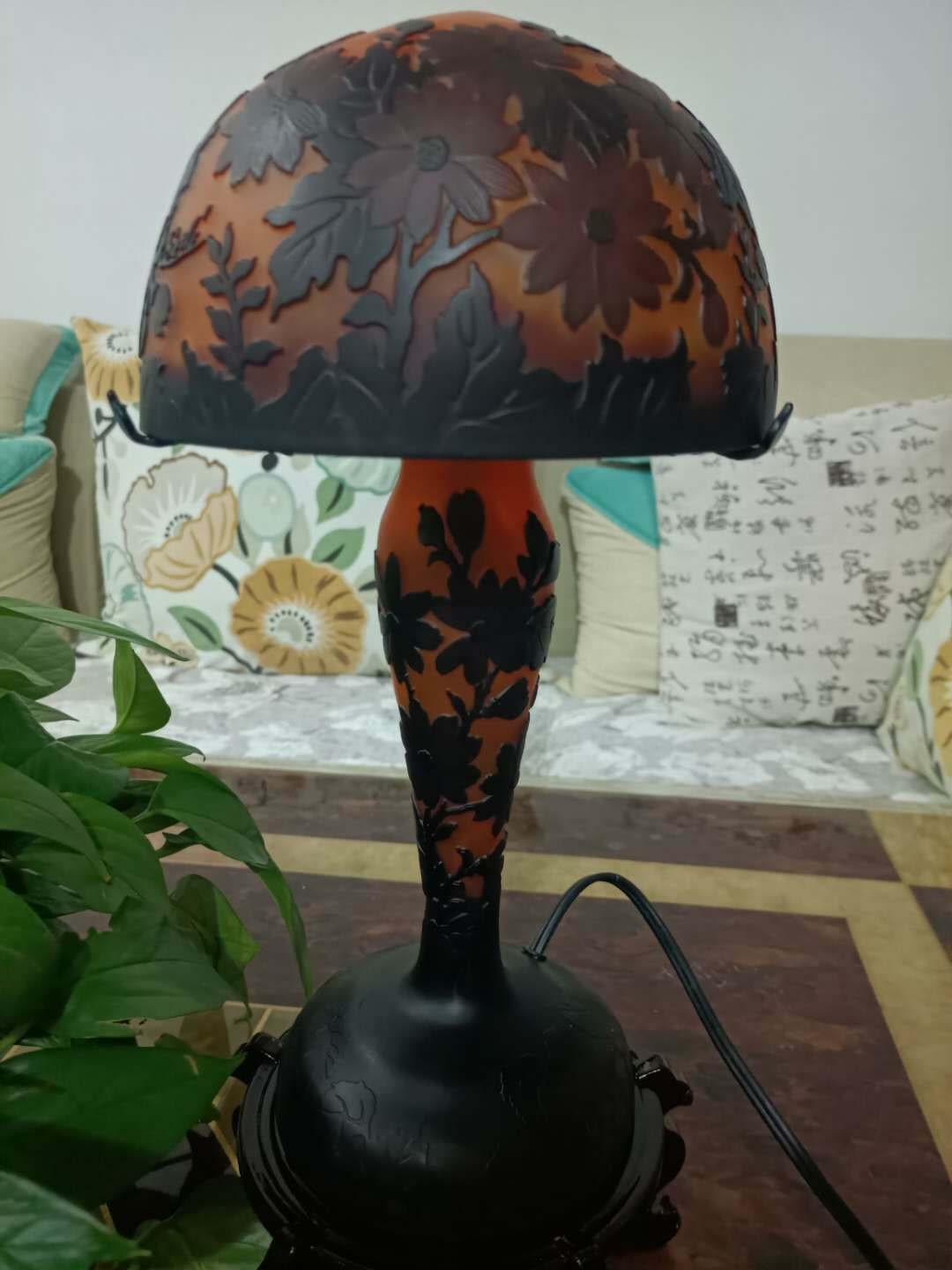 Lampe Verre de Style Galle/Lamp Glass After Galle