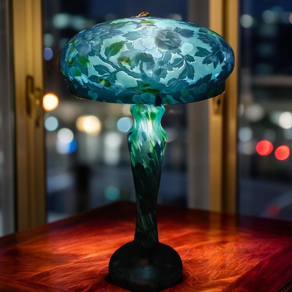 Galle-style glass lamp / glass lamp after Galle