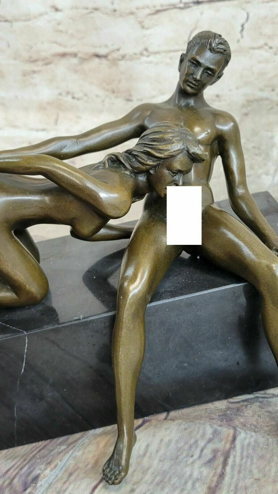 statue Couple Nus Erotique/Érotique Sexuels Bronze Figurine Par Jean Patoue