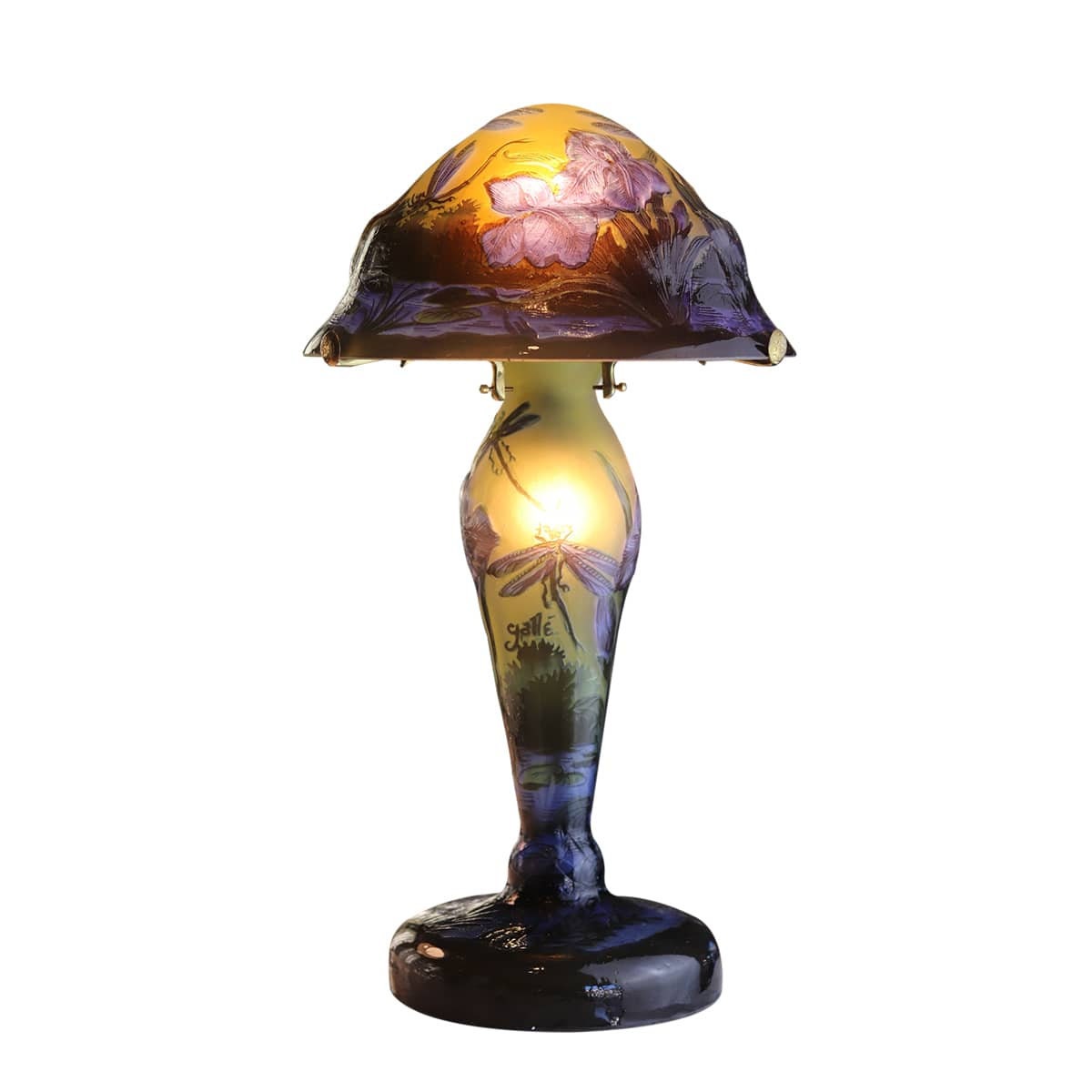 Lampe Verre de Style Galle/Lamp Glass After Galle