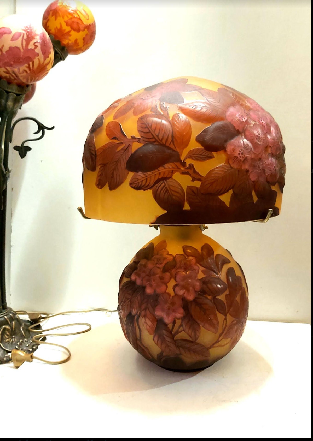 Lampe Verre de Style Galle/Big Lamp Glass Tip Galle