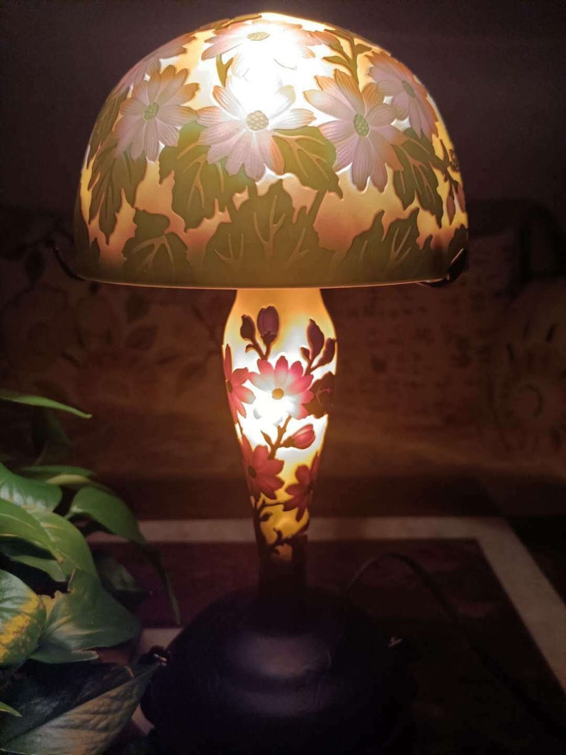 Galle-style glass lamp / lamp glass after Galle | Etsy