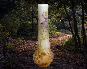 Daum Nancy - Art Nouveau vase Cardamine des prés