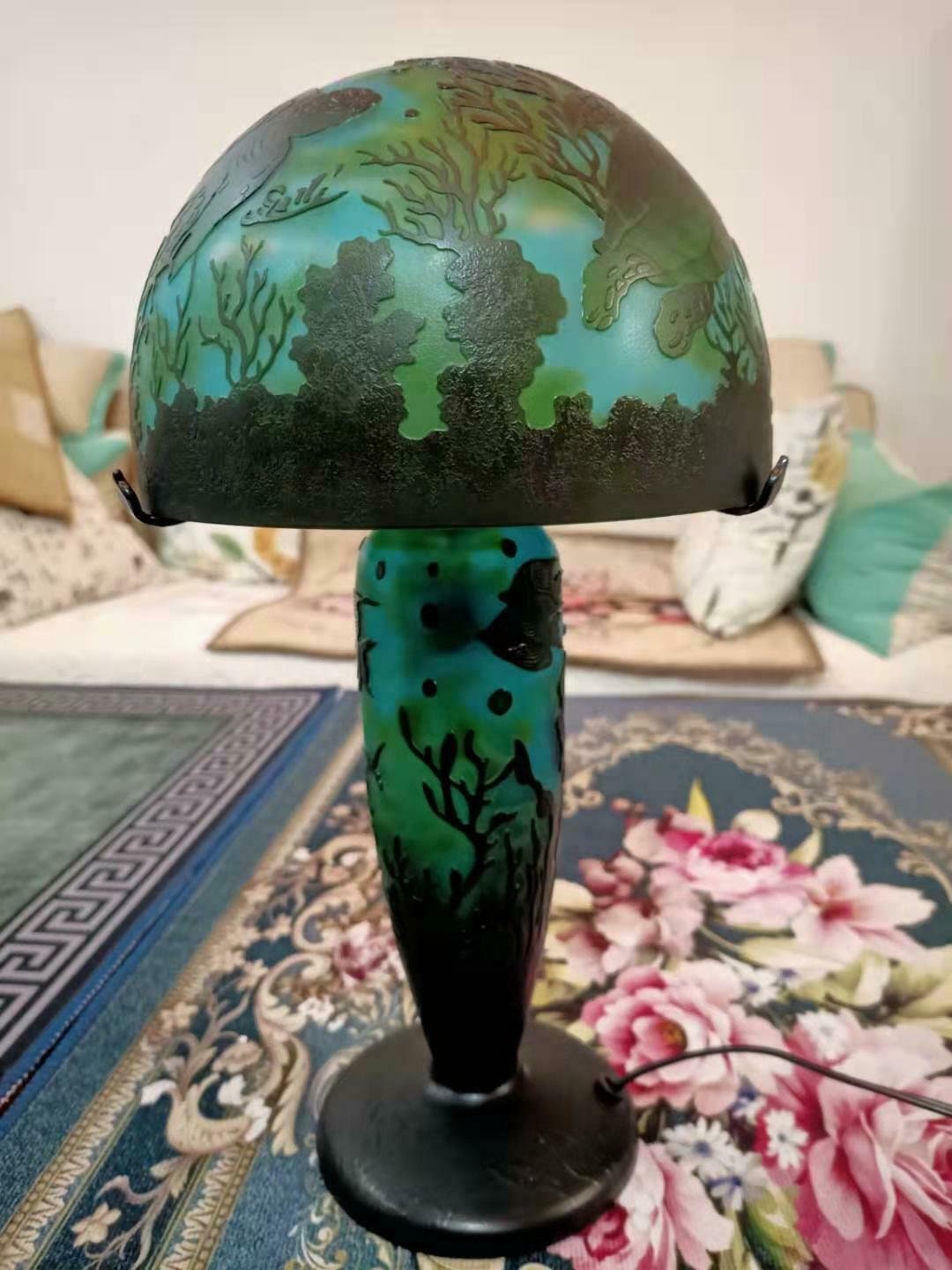 Lampe Verre de Style Galle/Lamp Glass After Galle