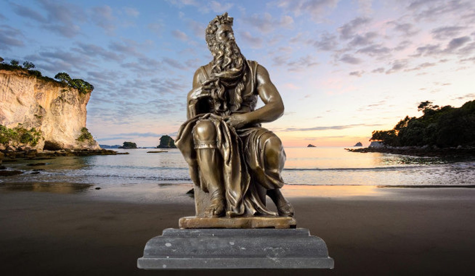 Greek Bronze Sculpture Moses Cast Bronze Statue of Moses Collection Art ...