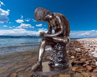 Garçon avec épine statue de sculpture en bronze hellénistique