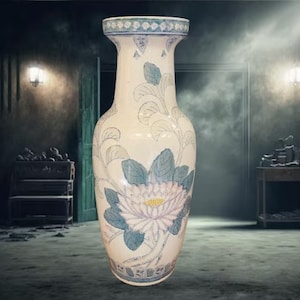20th century Chinese vase with floral decoration