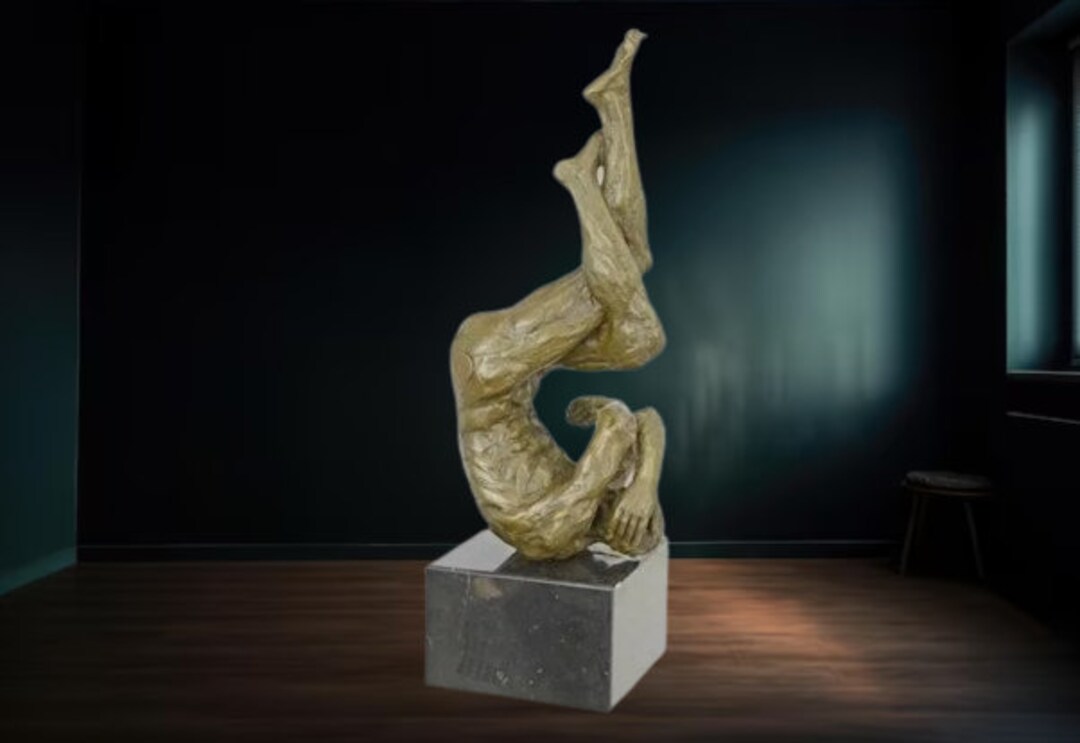 Bronze Statue Naked Man Contortionist - Etsy