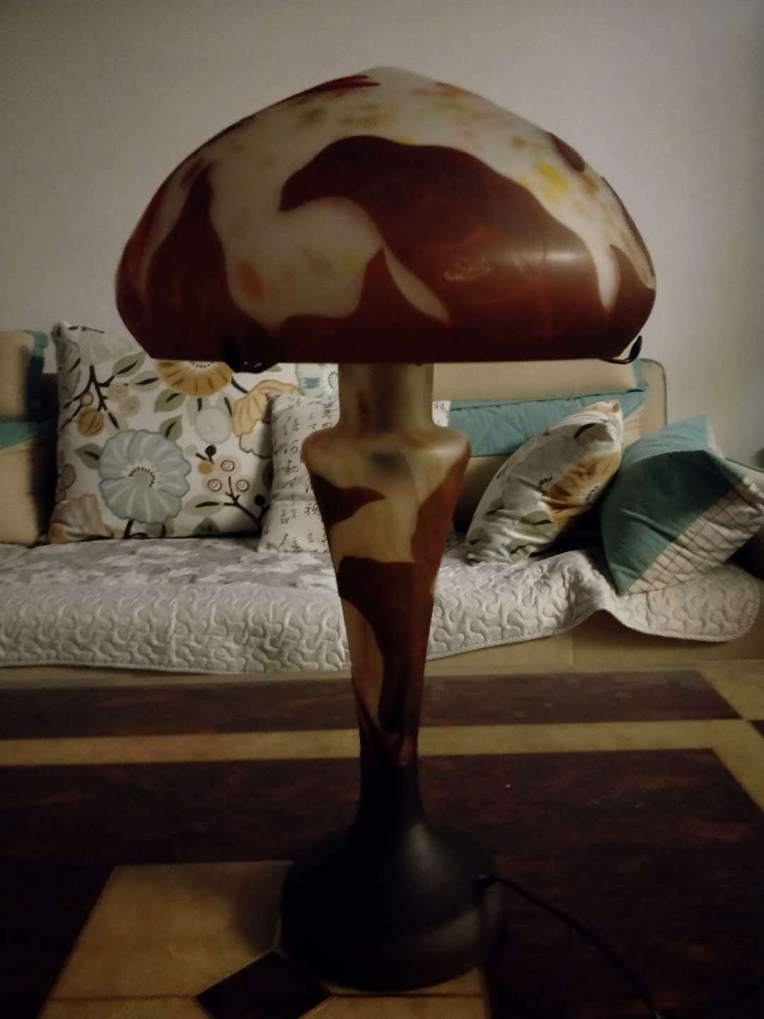 Lampe Verre de Style Galle/Lamp Glass After Galle