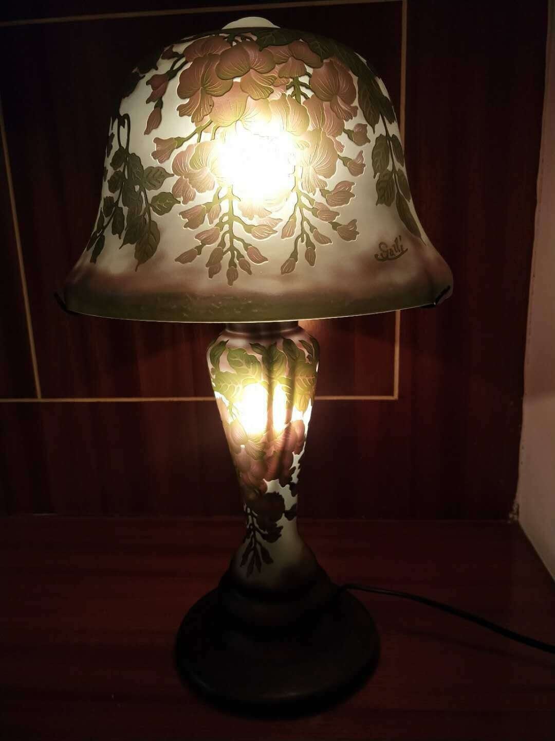 Lampe Verre de Style Galle/Lamp Glass After Galle