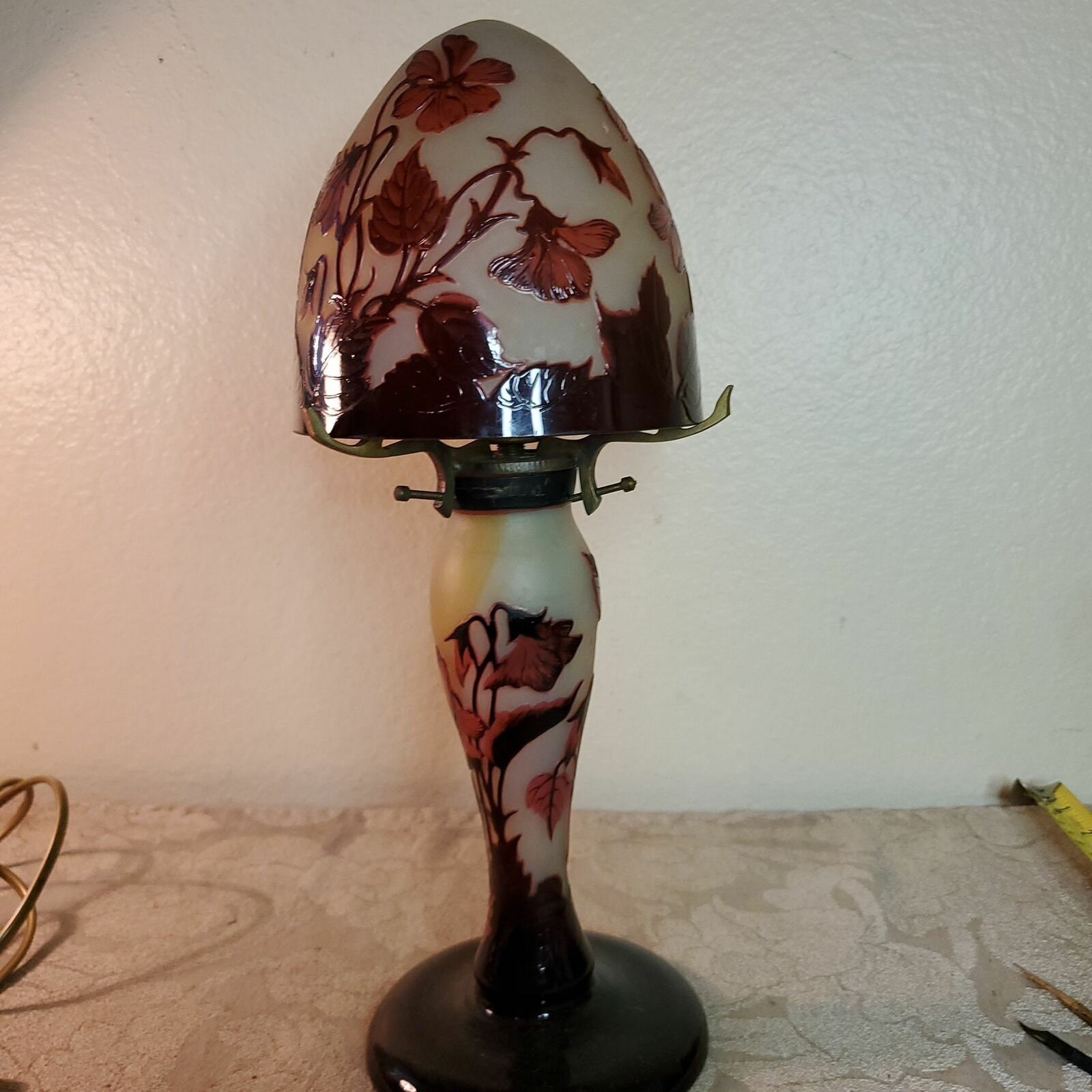 Lampe Verre de Style Galle/Lamp Glass After Galle