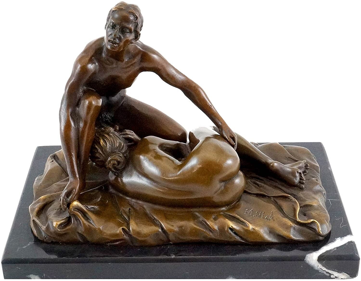statue Couple Nus Erotique/Érotique Sexuels Bronze Figurine Par Jean Patoue