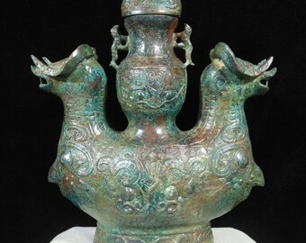 中国古代殷州王朝アイテム青銅羊ワインボトルつるポット zun - Etsy 日本