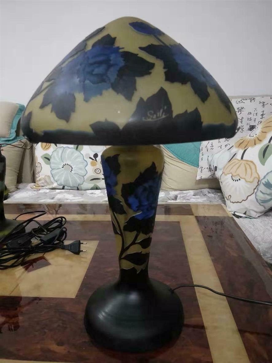 Lampe Verre de Style Galle/Lamp Glass After Galle