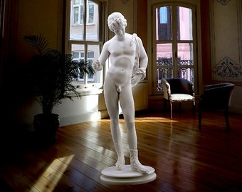 Nackter Mann Statue erotische Narzisse / Moderne Kunst Skulptur handgemachte Nackte Mann Körper Statue
