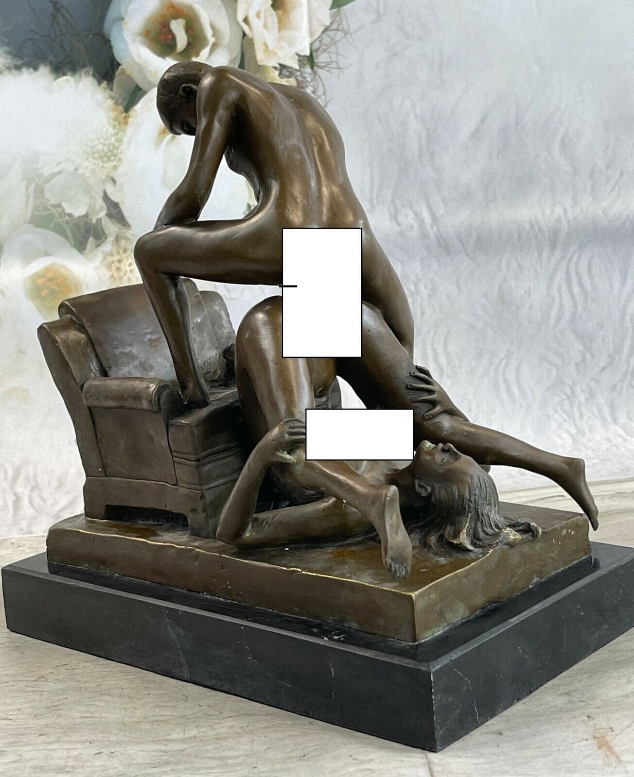 statue Couple Nus Erotique/Érotique Sexuels Bronze Figurine Par Jean Patoue