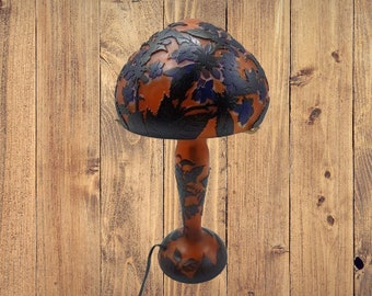 Galle style glass lamp / lamp glass after Galle